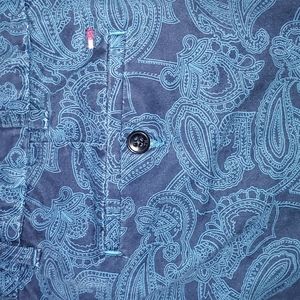 Tommy Hilfiger Blue Flat Front Paisley Shorts - 38